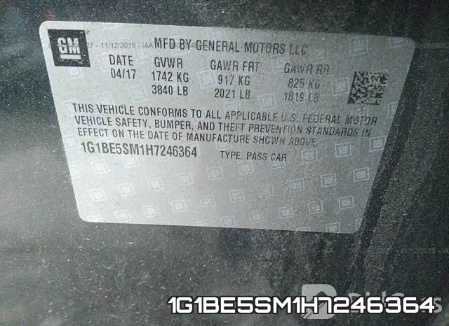 1G1BE5SM1H7246364 фото 10