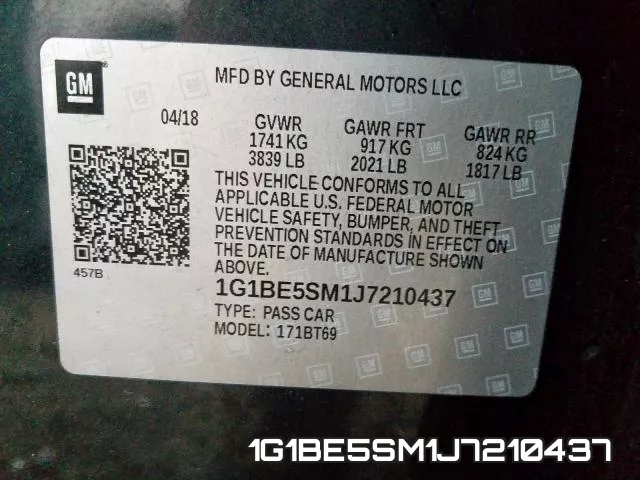1G1BE5SM1J7210437 фото 2