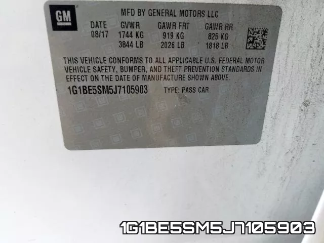 1G1BE5SM5J7105903 фото 2