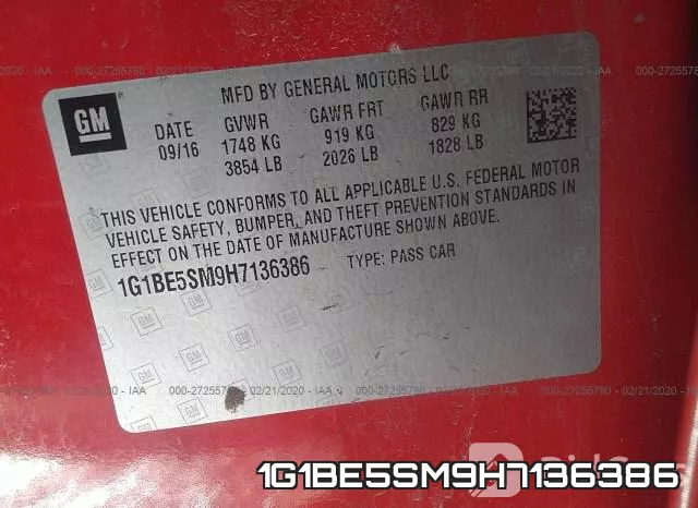 1G1BE5SM9H7136386 фото 10