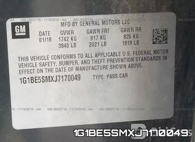 1G1BE5SMXJ7170049 фото 10