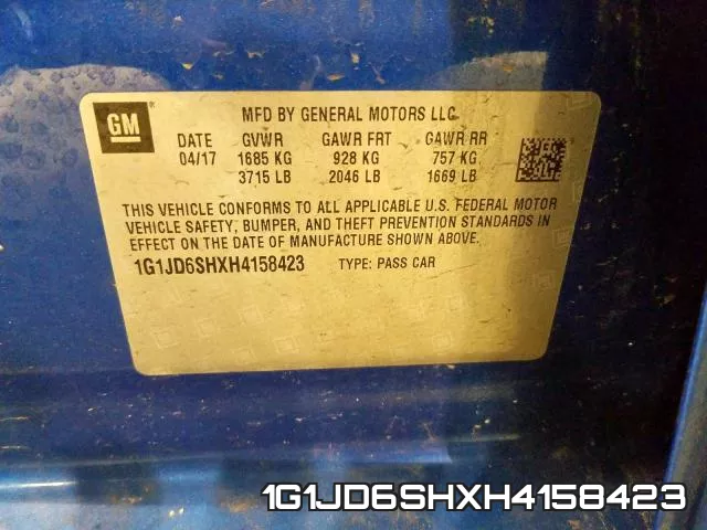 1G1JD6SHXH4158423 фото 2