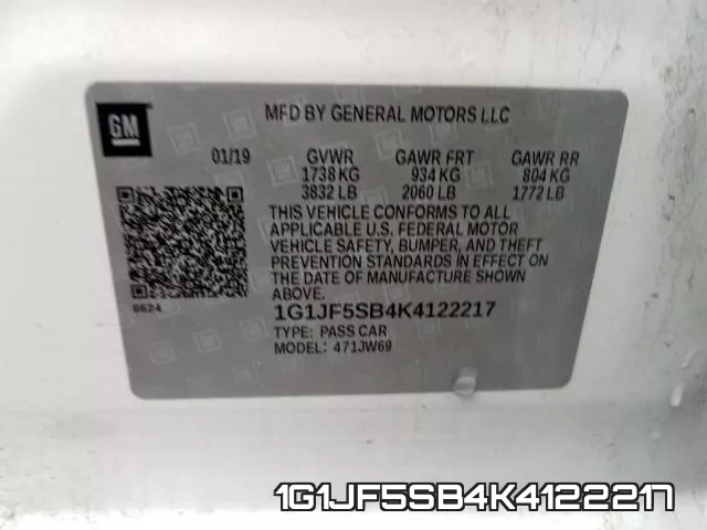 1G1JF5SB4K4122217 фото 2