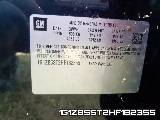 1G1ZB5ST2HF182355 фото 2