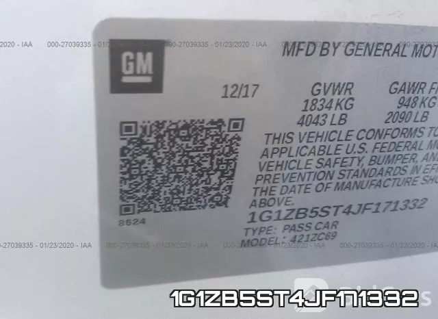 1G1ZB5ST4JF171332 фото 10