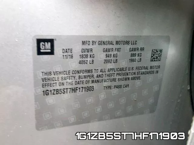 1G1ZB5ST7HF171903 фото 2