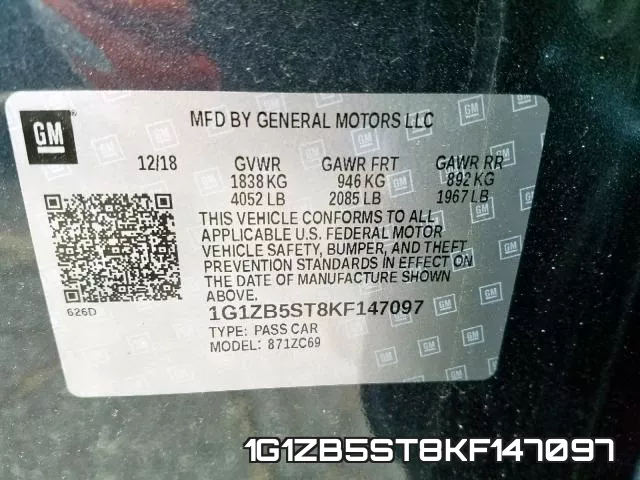 1G1ZB5ST8KF147097 фото 2