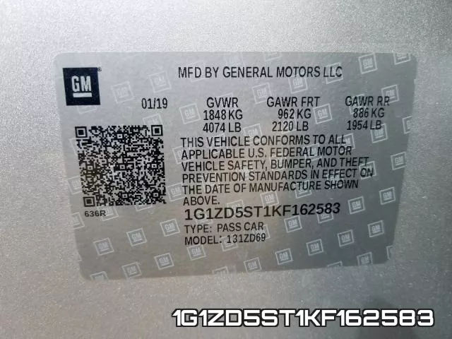 1G1ZD5ST1KF162583 фото 2