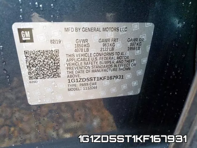 1G1ZD5ST1KF167931 фото 2