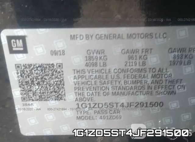 1G1ZD5ST4JF291500 фото 10