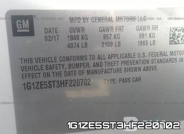 1G1ZE5ST3HF220702 фото 10