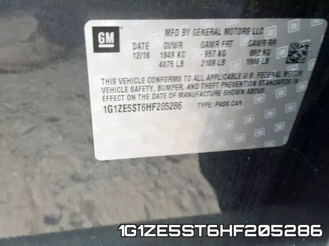 1G1ZE5ST6HF205286 фото 2