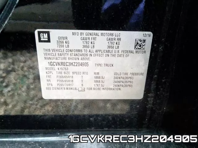 1GCVKREC3HZ204905 фото 2