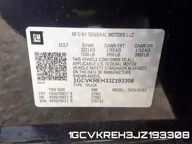 1GCVKREH3JZ193308 фото 2