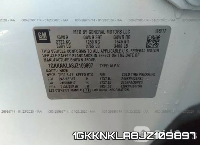 1GKKNKLA8JZ109897 фото 10