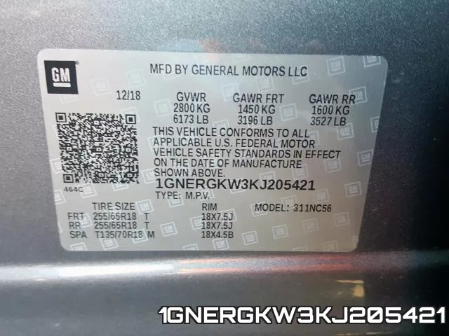 1GNERGKW3KJ205421 фото 2