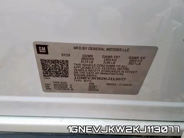 1GNEVJKW2KJ113077 фото 2