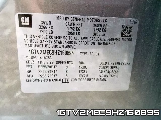 1GTV2MEC9HZ160895 фото 2