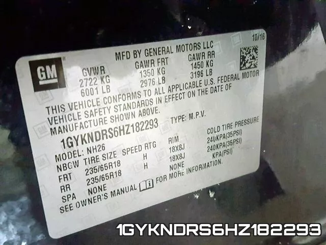 1GYKNDRS6HZ182293 фото 2