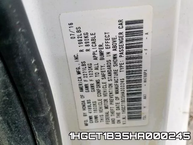 1HGCT1B35HA000245 фото 2