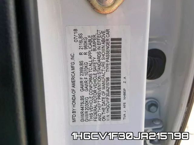 1HGCV1F30JA215798 фото 2