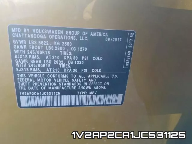 1V2AP2CA1JC531125 фото 2
