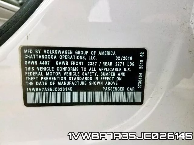 1VWBA7A35JC026145 фото 2