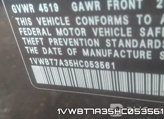 1VWBT7A35HC053561 фото 10