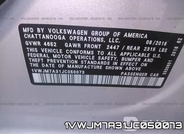 1VWJM7A31JC050073 фото 10