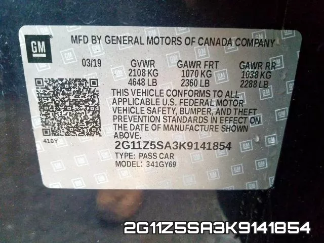 2G11Z5SA3K9141854 фото 2