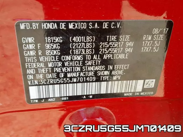 3CZRU5G55JM701409 фото 2