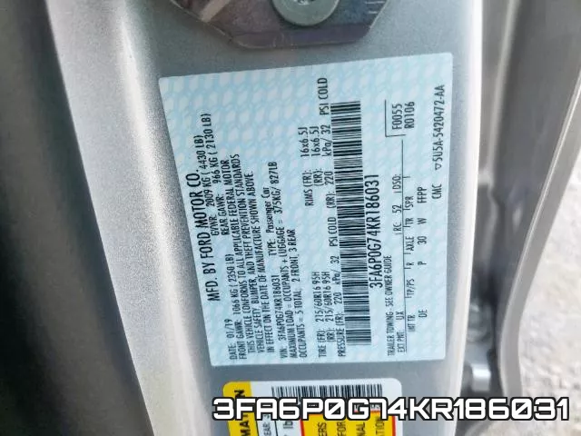 3FA6P0G74KR186031 фото 2