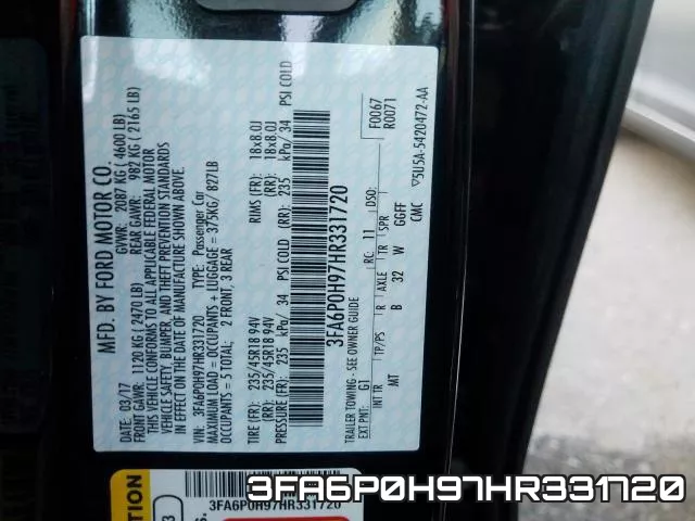 3FA6P0H97HR331720 фото 2