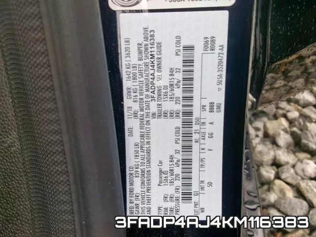 3FADP4AJ4KM116383 фото 2