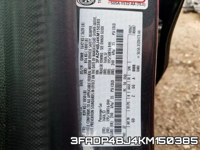 3FADP4BJ4KM150385 фото 2