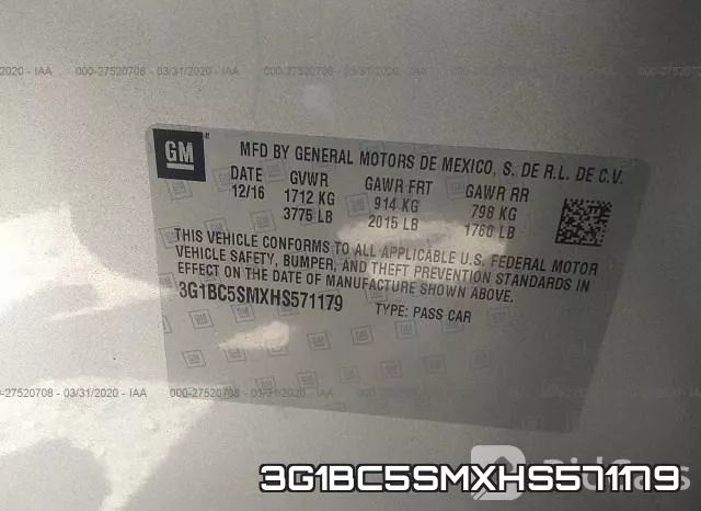3G1BC5SMXHS571179 фото 10