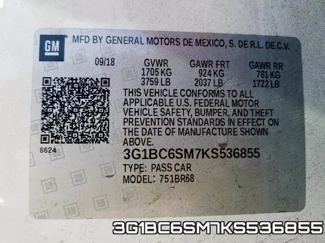 3G1BC6SM7KS536855 фото 2