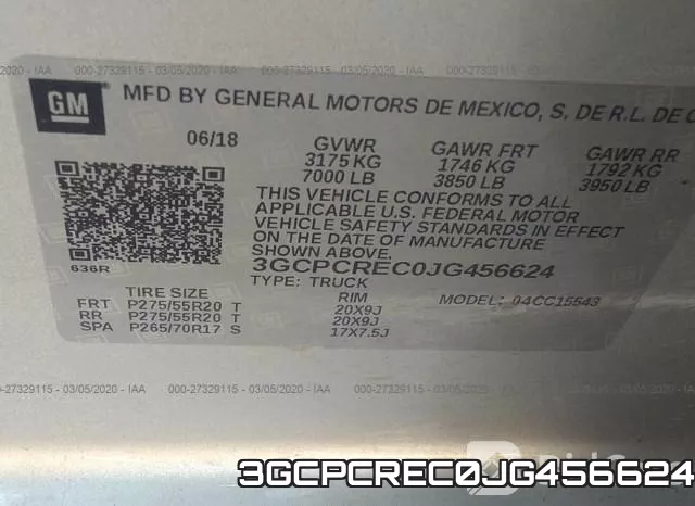 3GCPCREC0JG456624 фото 10
