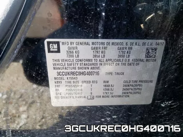 3GCUKREC0HG400716 фото 2
