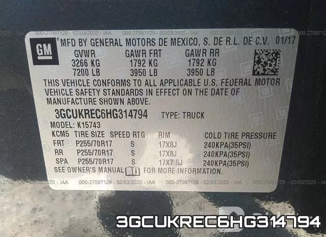 3GCUKREC6HG314794 фото 10