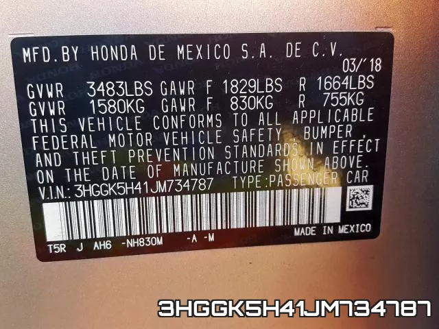 3HGGK5H41JM734787 фото 2