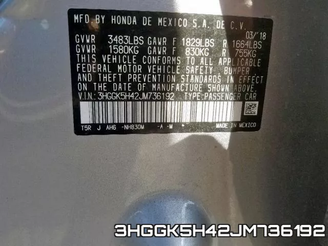 3HGGK5H42JM736192 фото 2