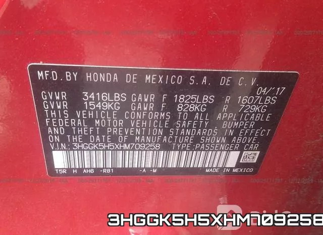 3HGGK5H5XHM709258 фото 10