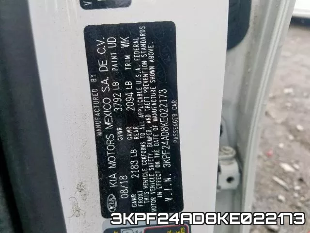 3KPF24AD8KE022173 фото 2