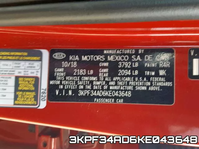 3KPF34AD6KE043648 фото 2