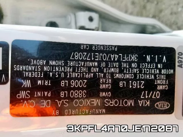 3KPFL4A70JE172087 фото 2