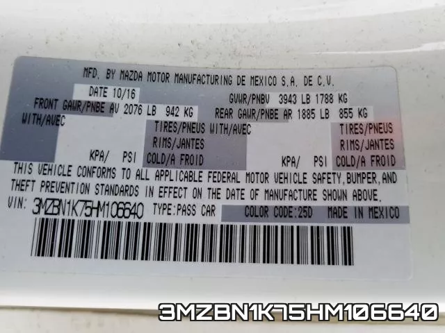 3MZBN1K75HM106640 фото 2