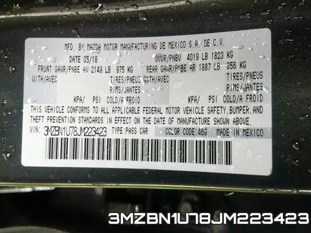 3MZBN1U78JM223423 фото 2