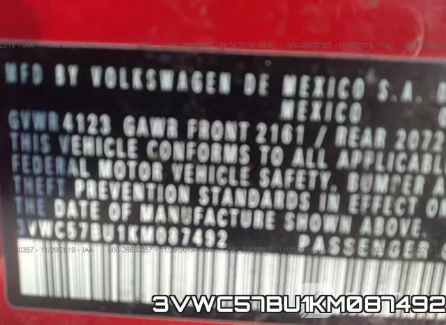 3VWC57BU1KM087492 фото 10
