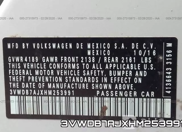 3VWDB7AJXHM253991 фото 10